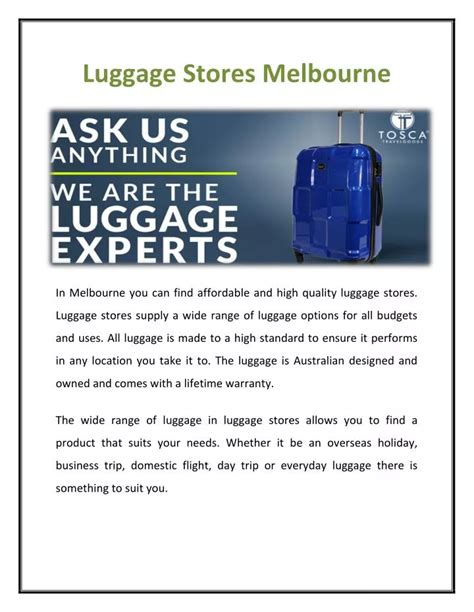 luggage shops melbourne.